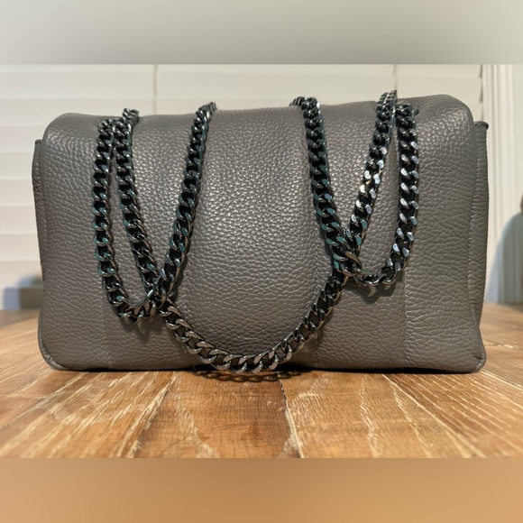 Caviar grey full single flap with navy leather lining designer bag by Virsa bag - Picture 3 of 14